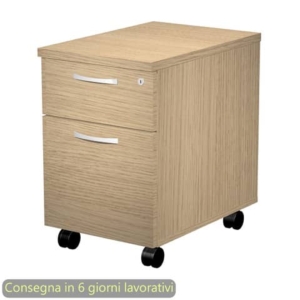 Cassettiera Flex 1 cassetto con serratura + 1 classificatore - 44x60xH.60 cm con ruote Artexport rovere