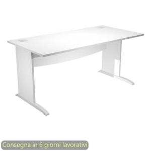 Scrivania piano bianco 140x80xH.73 cm gamba a pannello con piede ad L grigio linea Flex Artexport - JPL140/3