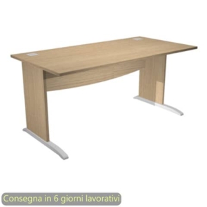 Scrivania piano rovere 140x80xH.73 cm gamba a pannello con piede ad L grigio linea Flex Artexport - JPL140/C