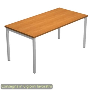 Scrivania noce chiaro 120x80xH.72,5 cm gamba a ponte in metallo grigio linea Presto Venere Plus Artexport - 664/4