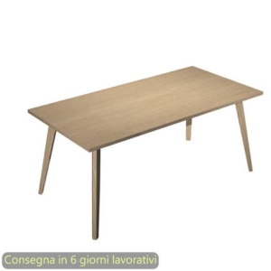 Scrivania piano rovere 180x80xH.74,4 cm gamba rastremata in legno rovere linea Woody Artexport - 6405-DKA-C-AQ