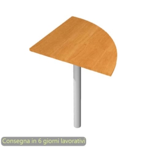 Raccordo angolare 90° con gamba grigio alluminio per scrivanie Artexport Presto 80x80xH.69,5 cm noce chiaro - 313-11_4