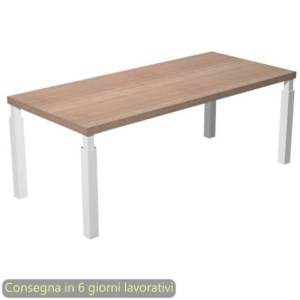 Scrivania direzionale piano ciliegio arabis 180x90xH.74 cm gamba metallo bianco sez. quadrata Flora - 01G/K-AM