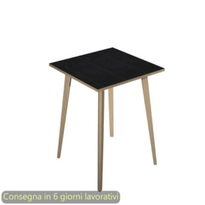 Tavolo alto Woody 80x80xH.105 cm con gambe rovere Artexport piano nero 6401-DKC-8C-AQ