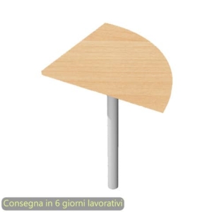 Raccordo angolare 90° con gamba grigio alluminio per scrivanie Artexport Presto 80x80xH.69,5 cm faggio - 313-11_6