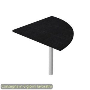 Raccordo angolare 90° gamba grigio all. per scrivanie Presto 80x80xH.69,5 cm Artexport nero venato frassino