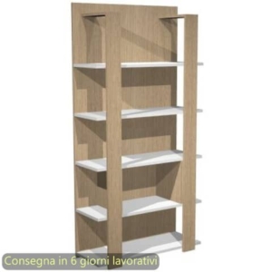 Libreria alta a giorno 5 ripiani 100x38,6xH.198 cm Artexport rovere/bianco - 15110/C3