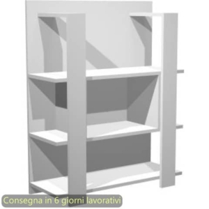 Libreria media a giorno 3 ripiani 100x38,6xH.123,6 cm Artexport bianco 15115/3