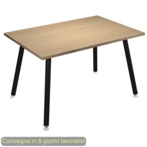 Scrivania piano rovere 120x80xH.74,4 cm gamba metallo tubolare nero opaco linea Skinny Metal Artexport - 6404-DJA-C-AQ