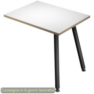 Allungo reversibile per scrivanie Skinny Metal 60x80xH.74,4 cm gambe met. nere Artexport piano bianco - 6417-DJA-3C-AQ