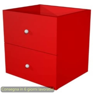 Coppia di cassetti per libreria componibile Maxicolor - 32,5x28,8x32,5 cm Artexport rosso - 2C MaxC/R