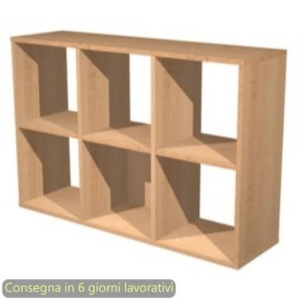 Libreria componibile Maxicolor - 6 caselle - 104x29,2xH.69,8 cm Artexport faggio - 6MaxC/6