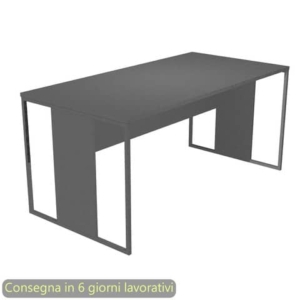 Scrivania piano antracite 160x80x74,4 cm gamba a pannello con anello in metallo antracite Blade Artexport - 413-T-AF
