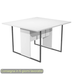 Tavolo riunioni 120x110xH.74,4 cm struttura metallo antracite Blade Artexport piano bianco - 424-3-AF