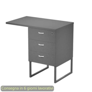 Cassettiera alta 3 cass. Top supp. met antr 80x50/50X80xH.74,4 cm montata Blade Artexport antracite 419MET+TOP80/T-AF