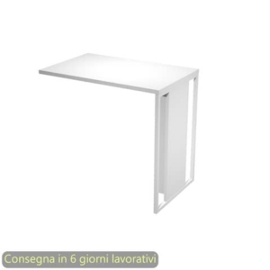 Allungo 80x50xH.74,4 cm destro/sinistro gamba metallo bianca Blade Artexport piano bianco - 471-3-AN