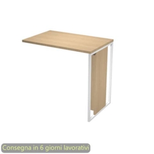 Allungo 80x50xH.74,4 cm destro/sinistro gamba metallo bianca Blade Artexport piano rovere - 471-C-AN