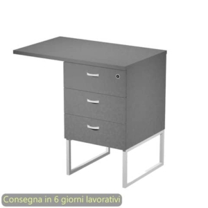 Cassettiera alta 3 cass. Top supp. met bia 80x50/50X80xH.74,4 cm montata Blade Artexport antracite - 419MET+TOP80/T-AN