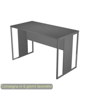 Scrivania piano antracite 120x60x74,4 cm gamba a pannello con anello in metallo antracite Blade Artexport - 484-T-AF