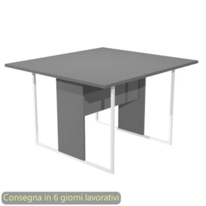 Tavolo riunioni 120x110xH.74,4 cm struttura metallo bianca Blade Artexport piano antracite - 424-T-AN
