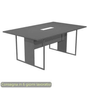 Tavolo riunioni con top access bianco 180x110xH.74,4 cm strut. met. antracite Blade Artexport piano antracite