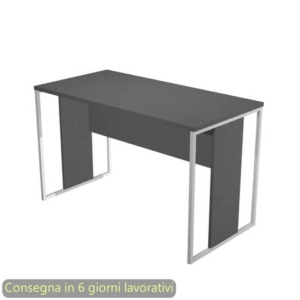 Scrivania piano antracite 120x60x74,4 cm gamba a pannello con anello in metallo bianco linea Blade Artexport -  484-T-AN