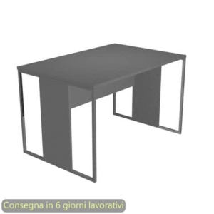 Scrivania piano antracite 120x80x74,4 cm gamba a pannello con anello in metallo antracite Blade Artexport - 414-T-AF