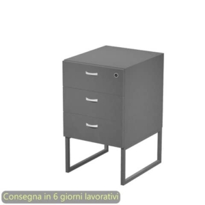 Cassettiera alta 3 cassetti supporto metallo antr. 41,5x50xH.72,2 cm montata Blade Artexport antracite - 419MET/T-AF