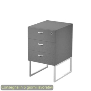 Cassettiera alta 3 cassetti supporto metallo bianco 41,5x50xH.72,2 cm montata Blade Artexport antracite - 419MET/T-AN
