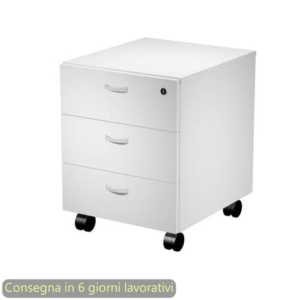Cassettiera 3 cassetti su ruote 41,5x49,5xH.57,6 cm montata Blade Artexport bianca - 40019/3