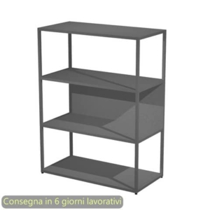 Libreria a giorno media 90x44xH.119 cm struttura metallo antracite Artexport Blade ripiani antracite - 280-AF+RP5-T