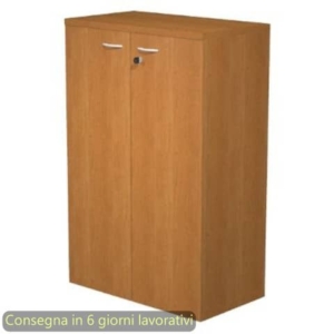 Mobile medio con ante con serratura 80x35xH.120 cm 2 ripiani Presto Artexport noce chiaro - 035-69M/4