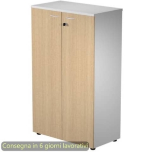 Mobile medio con serratura Presto 80x44xH.120 cm - struttura grigia Artexport ante rovere - 535-69M/C