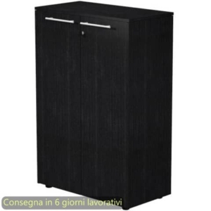 Armadio medio con ante melaminico 82,8x43xH.119,8 cm Flora Artexport nero venato frassino - 935-69/8
