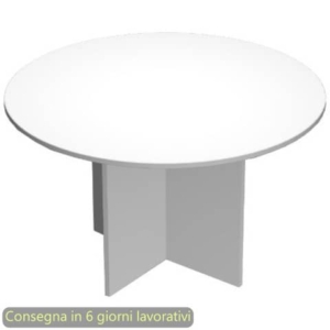 Tavolo riunione rotondo gambe a croce ?100xH.73 cm Flex Artexport piano bianco PR10+PRPC/3
