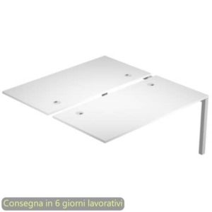 Modulo aggiuntivo bench doppio 180x168xH.72,5 cm gambe met.  grigio alluminio Bridge Artexport piano bianco