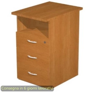 Cassettiera alta 1 vano + 3 cassetti con serratura 43x60xH.72 cm smontata Presto Artexport noce chiaro - 60025/4