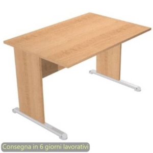Scrivania piano faggio 120x80xH.72 cm gamba a pannello in tinta con piede metallico linea Presto Artexport 004L/6