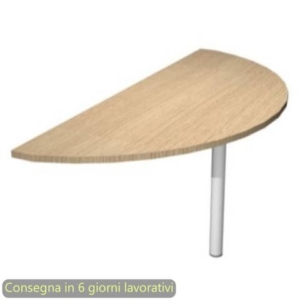 Terminale 180° scrivanie accoppiate + supp. Metal. grigio  160x70xH.73 cm Flex Artexport piano rovere - EXTR + 60011/C