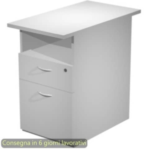 Cassettiera alta 1 vano a giorno + 1 cassetto + 1 file 43x80xH.72 cm smontata Presto Artexport grigio - 60023/9