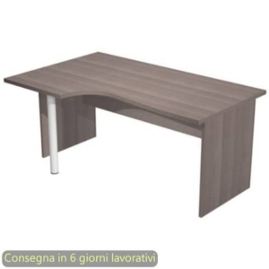 Scrivania penisola sx frassino toscano 160x60/80/100xH72 cm gamba a pannello in melaminico Presto Compact - 009PAN11/F