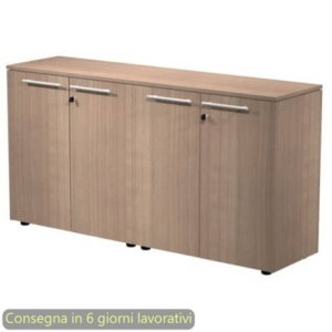 Coppia armadi bassi con ante melaminico con serratura 162,8x43xH.81,4 cm Flora Artexport ciliegio arabis - 930C-67x2/K