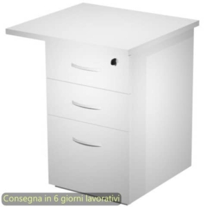 Cassettiera alta per scrivanie 2 cassetti + 1 classificatore 65x60xH.73 cm Flex Artexport bianco - CA60+TOP65/3