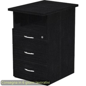 Cassettiera alta 1 vano + 3 cassetti con serratura 43x60xH.72 cm smontata Presto Artexport nero venato frassino - 60025/8