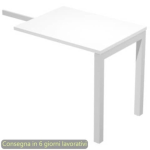 Allungo reversibile dx/sx per scrivanie 80x60xH.72,5 cm gambe met. bianche Bridge Artexport piano bianco