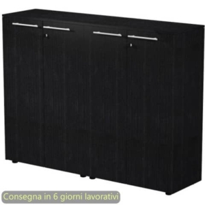 Coppia armadi medi con ante melaminico 162,8x43xH.119,8 cm Flora Artexport nero venato frassino - 935C-69x2/8