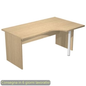 Scrivania penisola destra piano rovere 160x60/80/100xH72 cm gamba a pannello in melaminico Presto Compact - 008PAN11/C