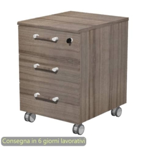 Cassettiera 3 cassetti su ruote 41,8x52xH.61,5 cm Giunone Artexport noce toscano - 35019/N
