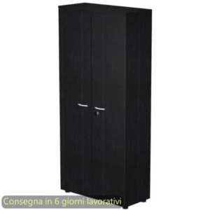 Mobile alto con ante con serratura 80x35xH.180 cm 3 ripiani Presto Artexport nero - 038-39-75M/8