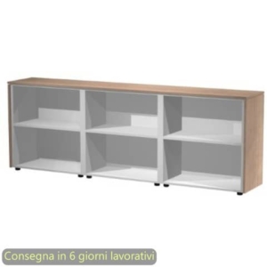 Composizione tre armadi bassi a giorno 242,8x43xH.81,4 cm Flora Artexport ciliegio arabis - 930T/K